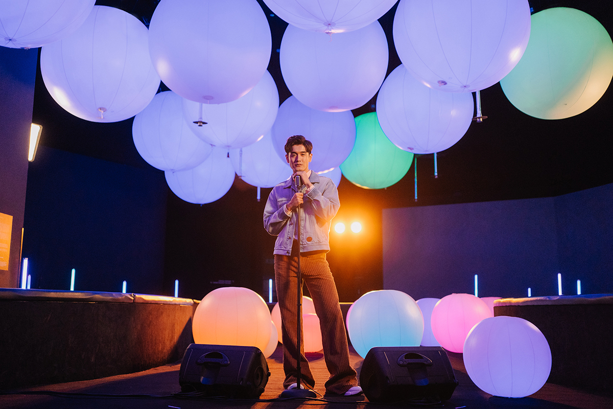 Disney+ Nathan Hartono at Light Ball Orchestra in ArtScience Museum