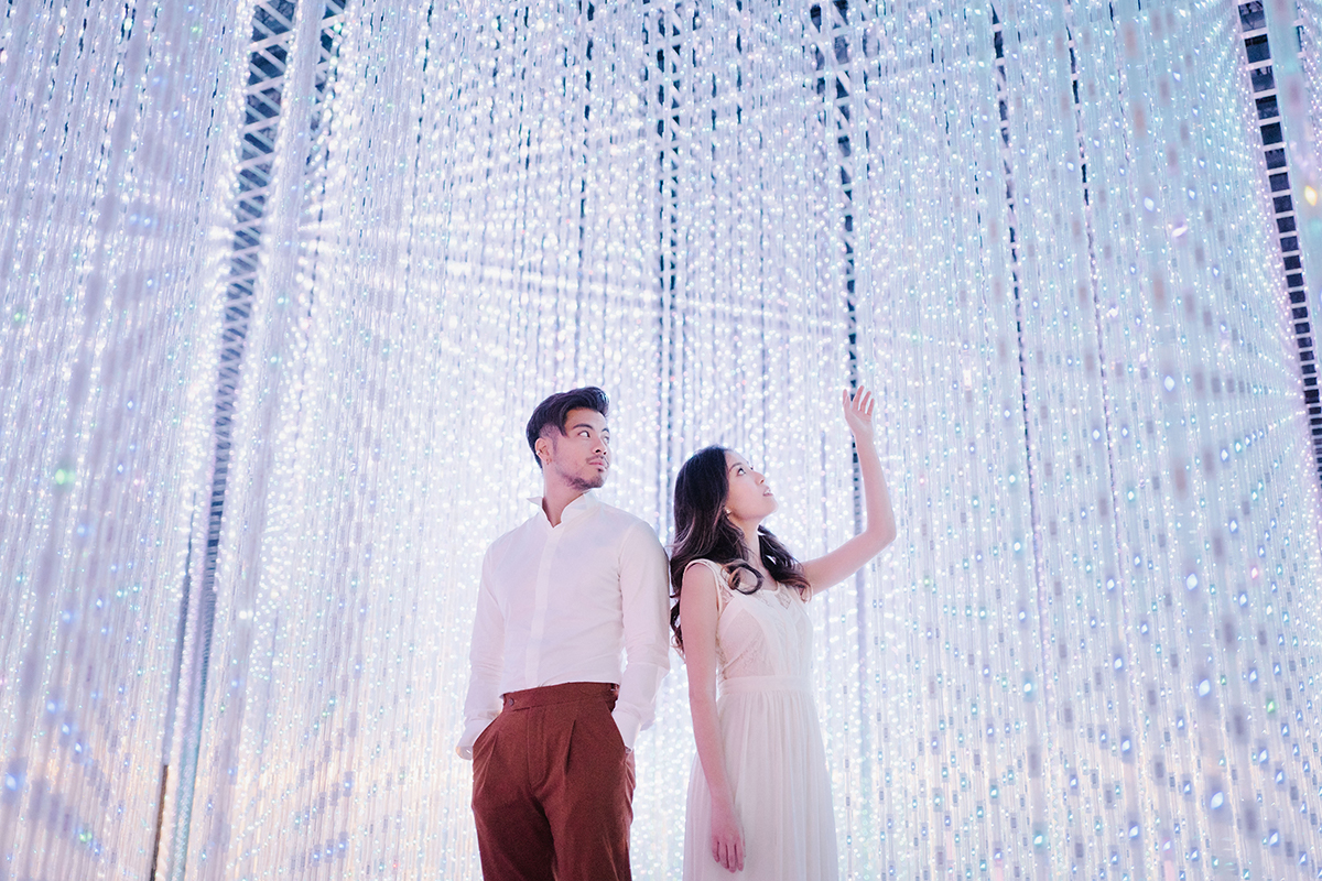 Disney+ Benjamin Kheng and Annette Lee at Crystal Universe in ArtScience Museum