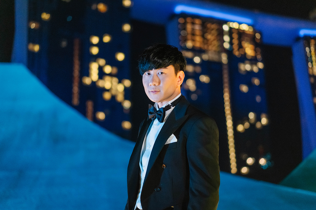 Disney+ JJ Lin on rooftop of ArtScience Museum