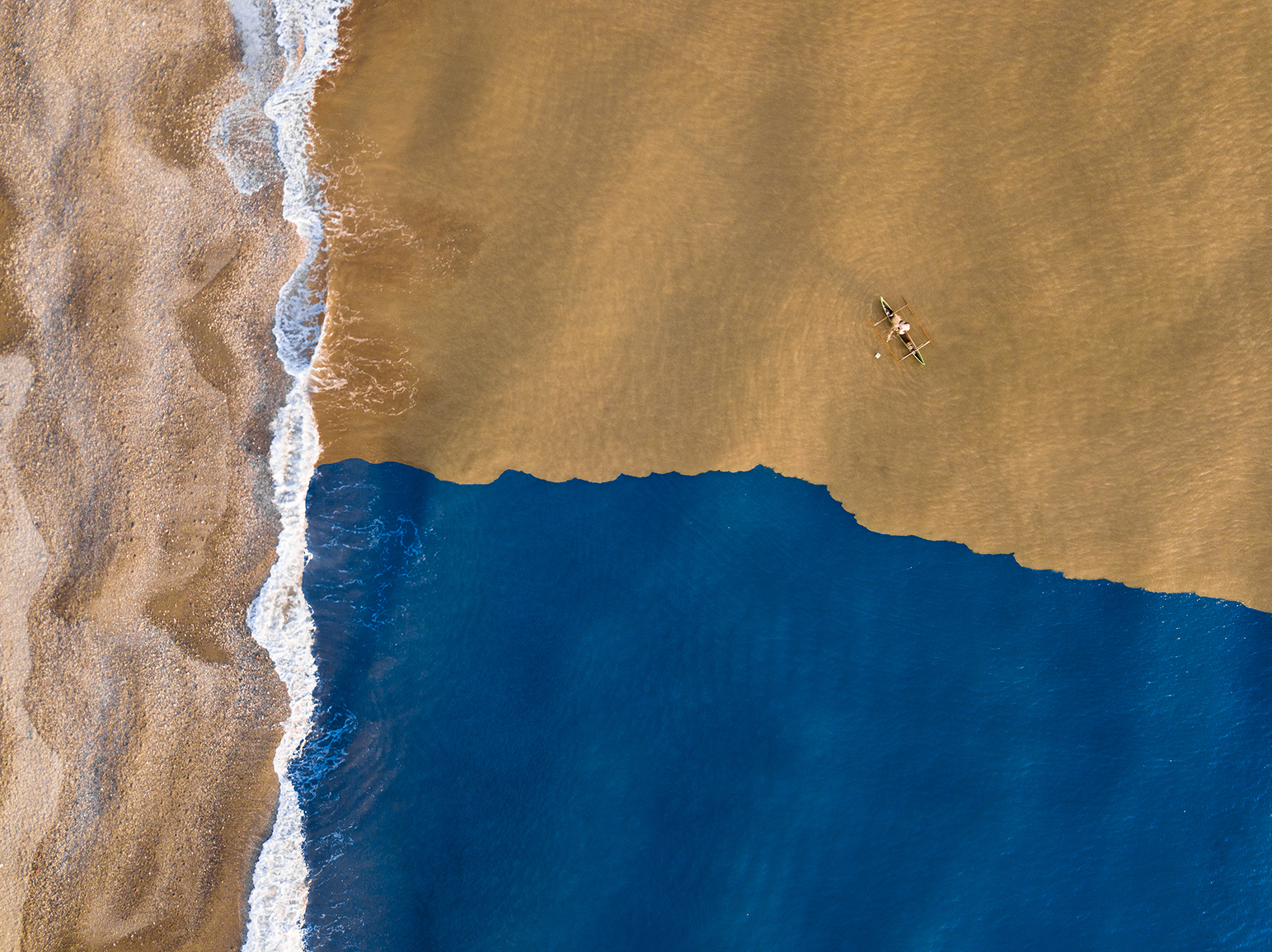 SkyPixel 6th Anniversary Contest Photo Group First Prize: Environment-Where the muddy river meets the ocean