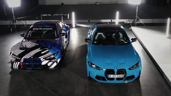 M4 production model and M4 GT3 racing car