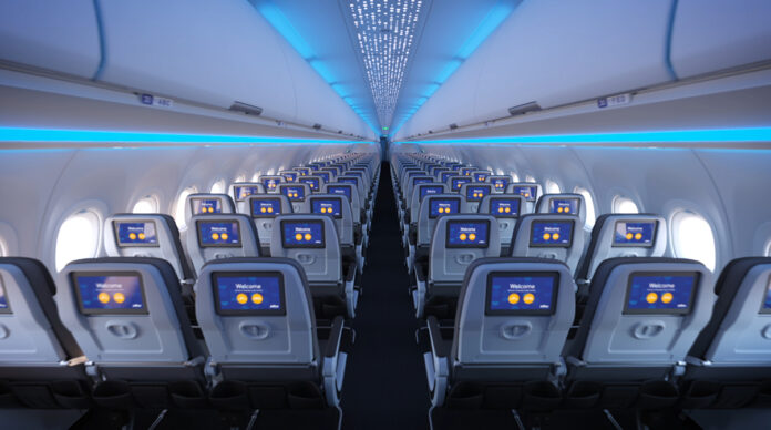 JetBlue Airbus A321 Long Range single-aisle aircraft with the Airspace by Airbus interior