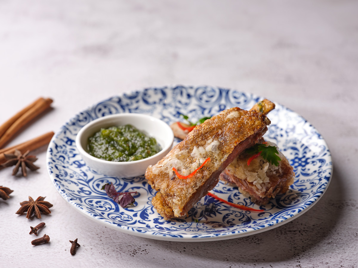 Crispy Lamb Ribs with Thai Mint Sauce at Ginger at PARKROYAL on Beach Road