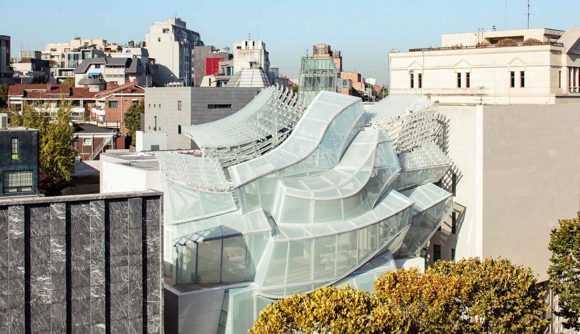 Fondation Louis Vuitton, Building in Paris by Frank Gehry exhibition at L'Espace  Louis Vuitton Tokyo