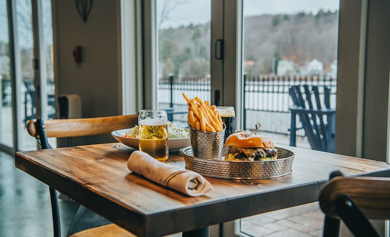 Burger & Brew in Boathouse Saranac Lake Pub Waterfront Dining at Saranac Waterfront Lodge