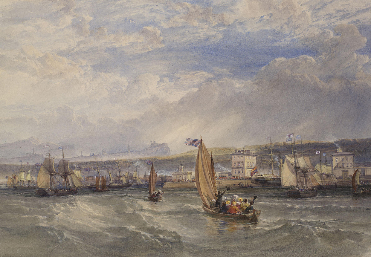 William Leighton Leitch, Queen Victoria landing at Granton Pier,1844 (Royal Collection Trust/© Her Majesty Queen Elizabeth II 2020)