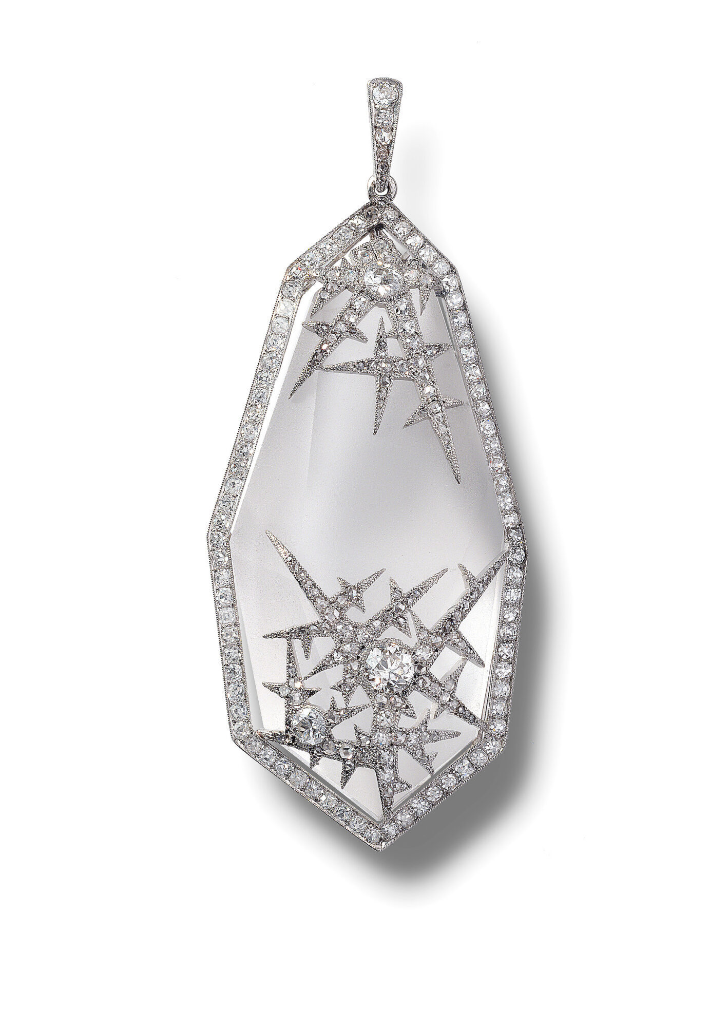 ‘Ice crystal' pendant, Fabergé. Designed by Alma Pihl. rock crystal, platinum, diamonds. Courtesy of the McFerrin Foundation, Houston