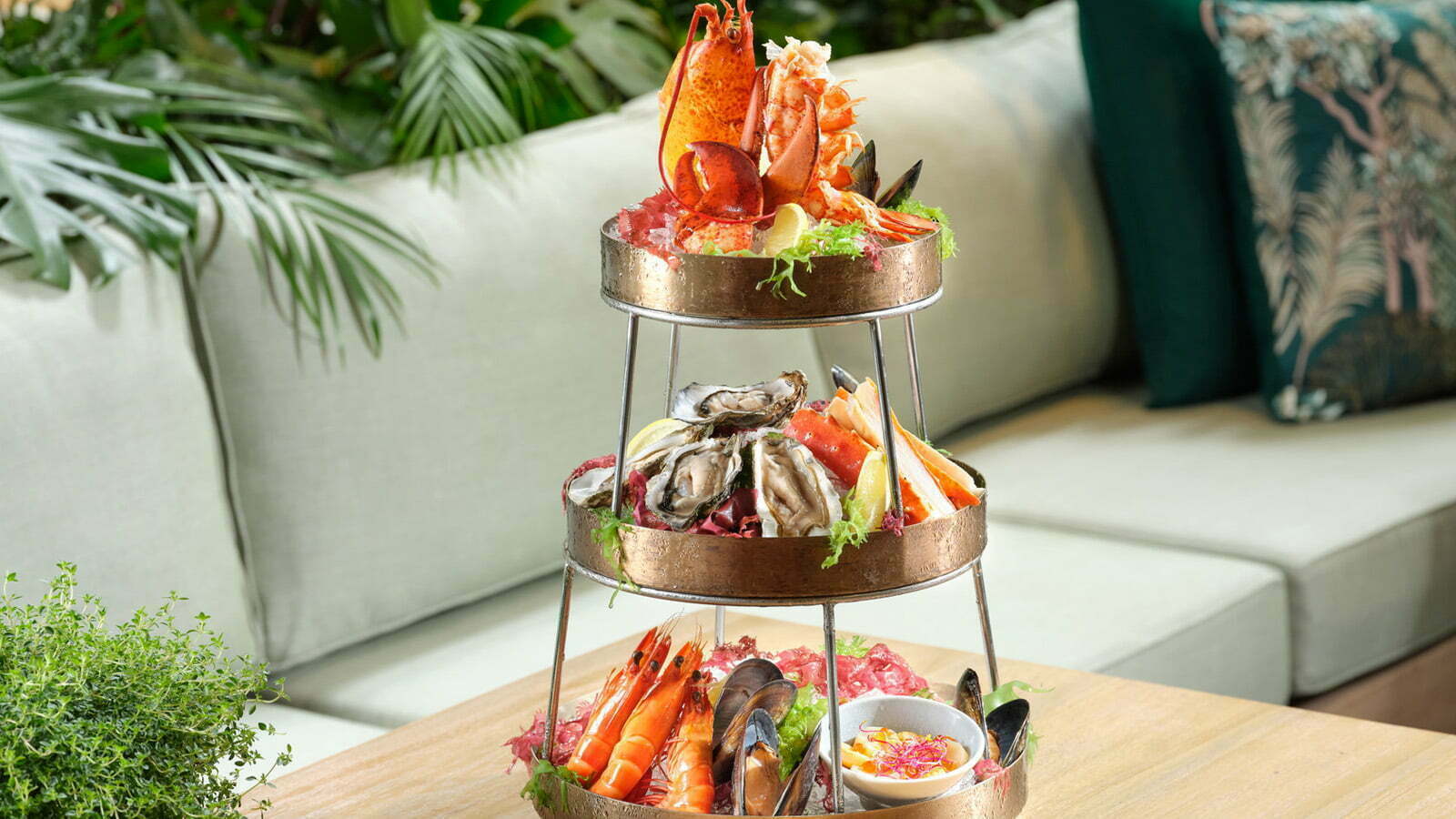 Seafood tower from Garden@One-Ninety at Four Seasons Hotel Singapore