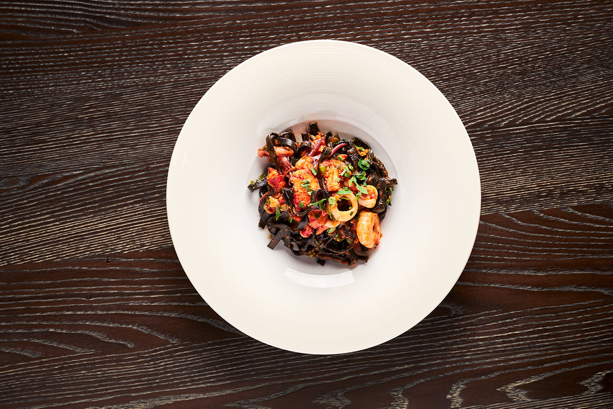 Squid Ink Fettuccini at Amalfi by Bobby Flay