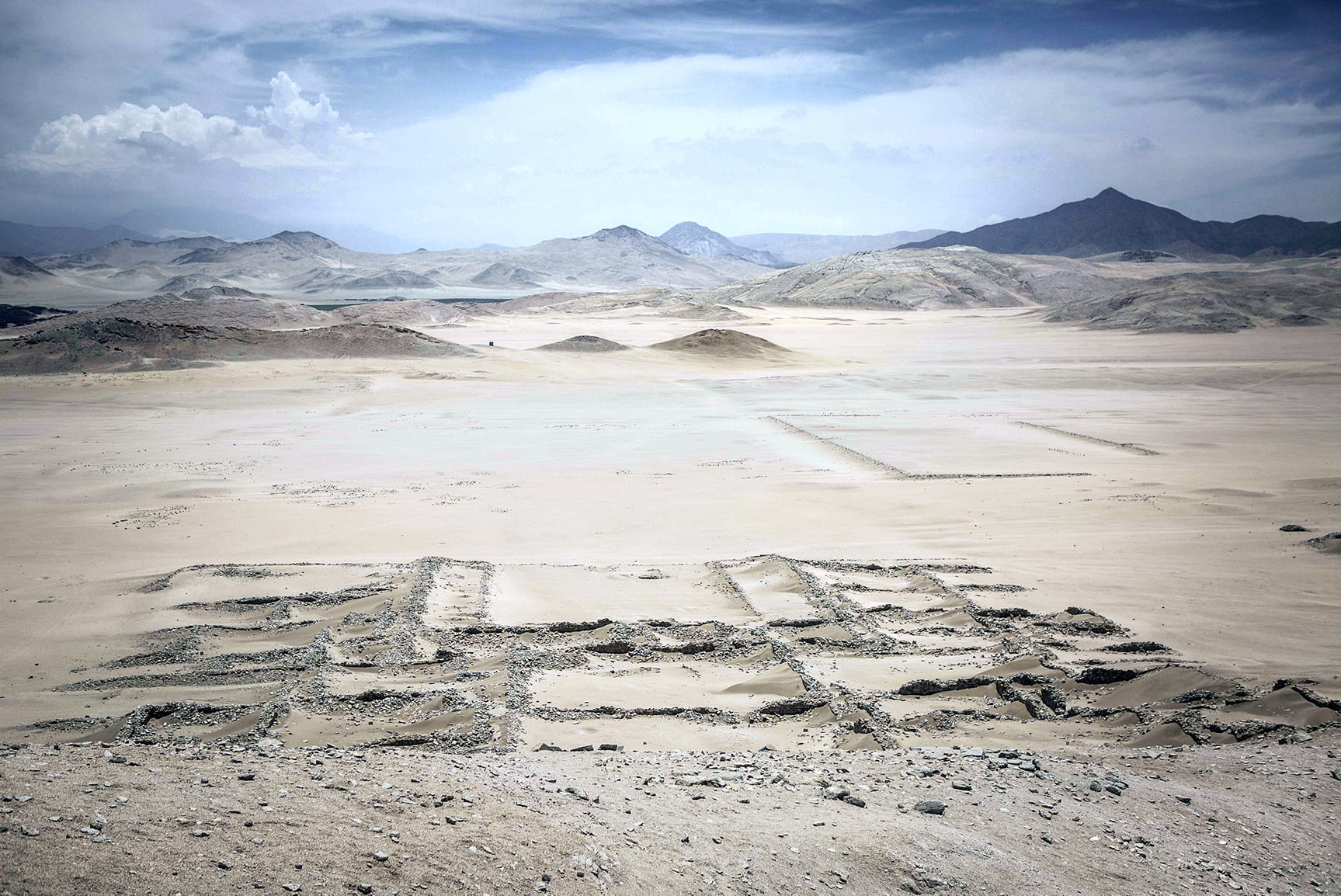 Peru - Aerial view of The Chankillo Archaeoastronomical Administrative complex