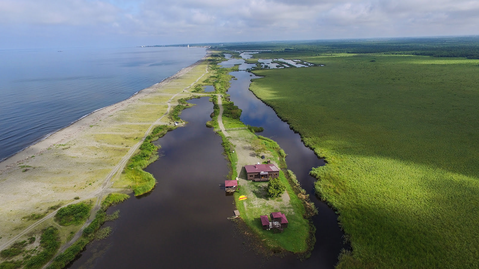 Colchic Rainforests and Wetlands in Georgia - Kolkheti National Park. Churia district: visitor center and bird-watching tower.