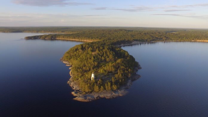 Petroglyphs of Lake Onega and the White Sea in Russia - View of Besov Nos cape