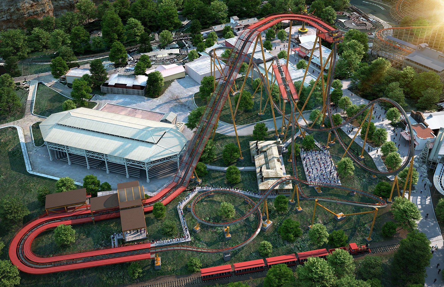 Six Flags Fiesta Texas Dr. Diabolical’s Cliffhanger Layout