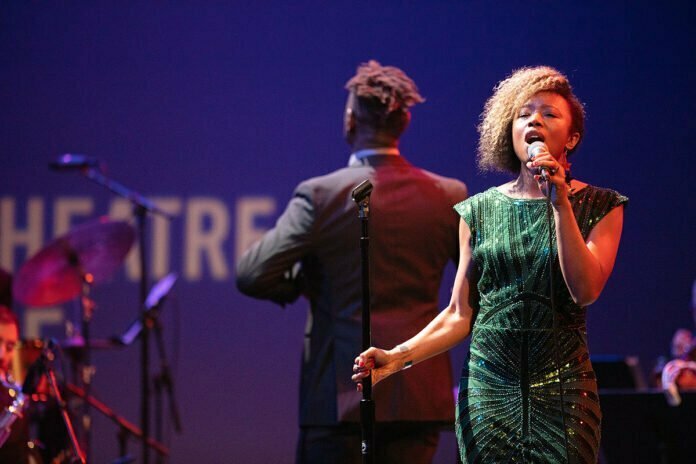 The Marcus Shelby Orchestra teamed up with vocalist Tiffany Austin at San Jose Jazz Summer Fest