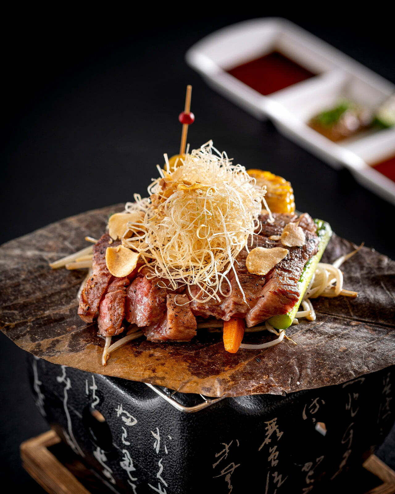 King bull wagyu beef hoba-yaki at Kumoi restaurant inside Four Seasons Hotel Guangzhou