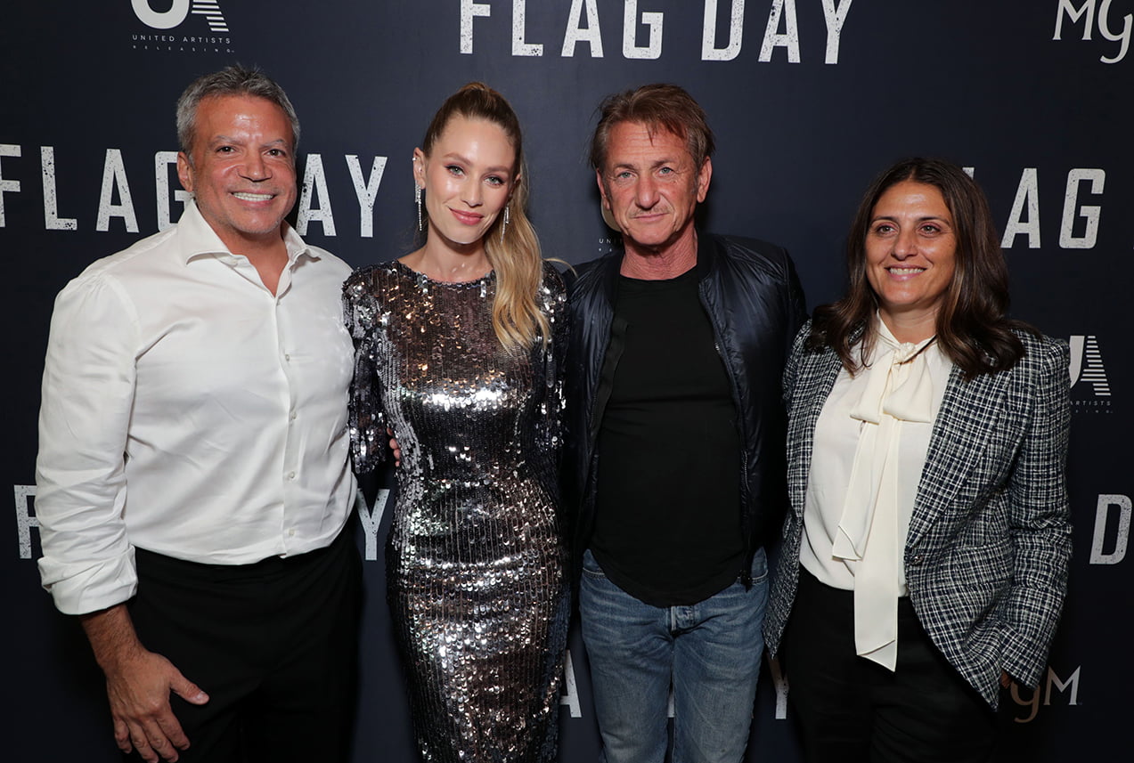 Michael De Luca, Motion Picture Group Chairman - MGM, Dylan Penn, Sean Penn and Pamela Abdy, Motion Picture Group President - MGM at Flag Day L.A. Special Screening Event