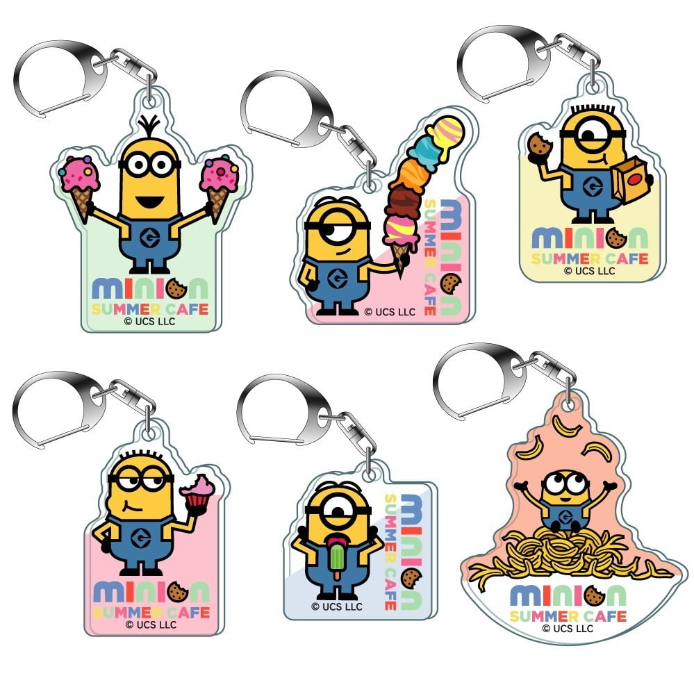 Minion Summer Cafe keychain