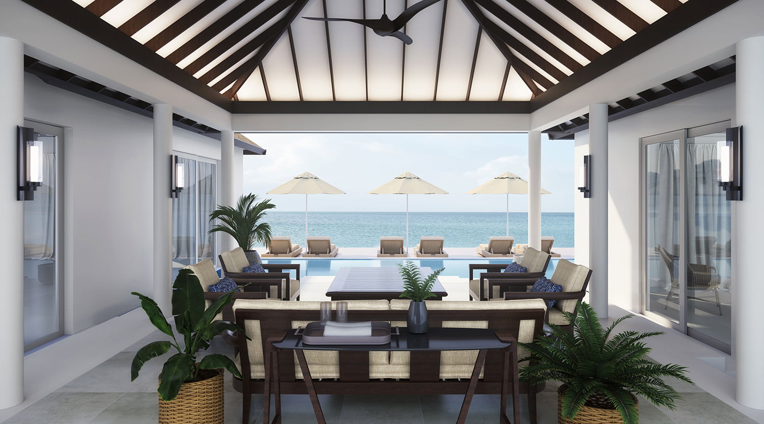 Naladhu Private Island Maldives - Two Bedroom Beach Pool Residence - Entrance Hall-Rendering