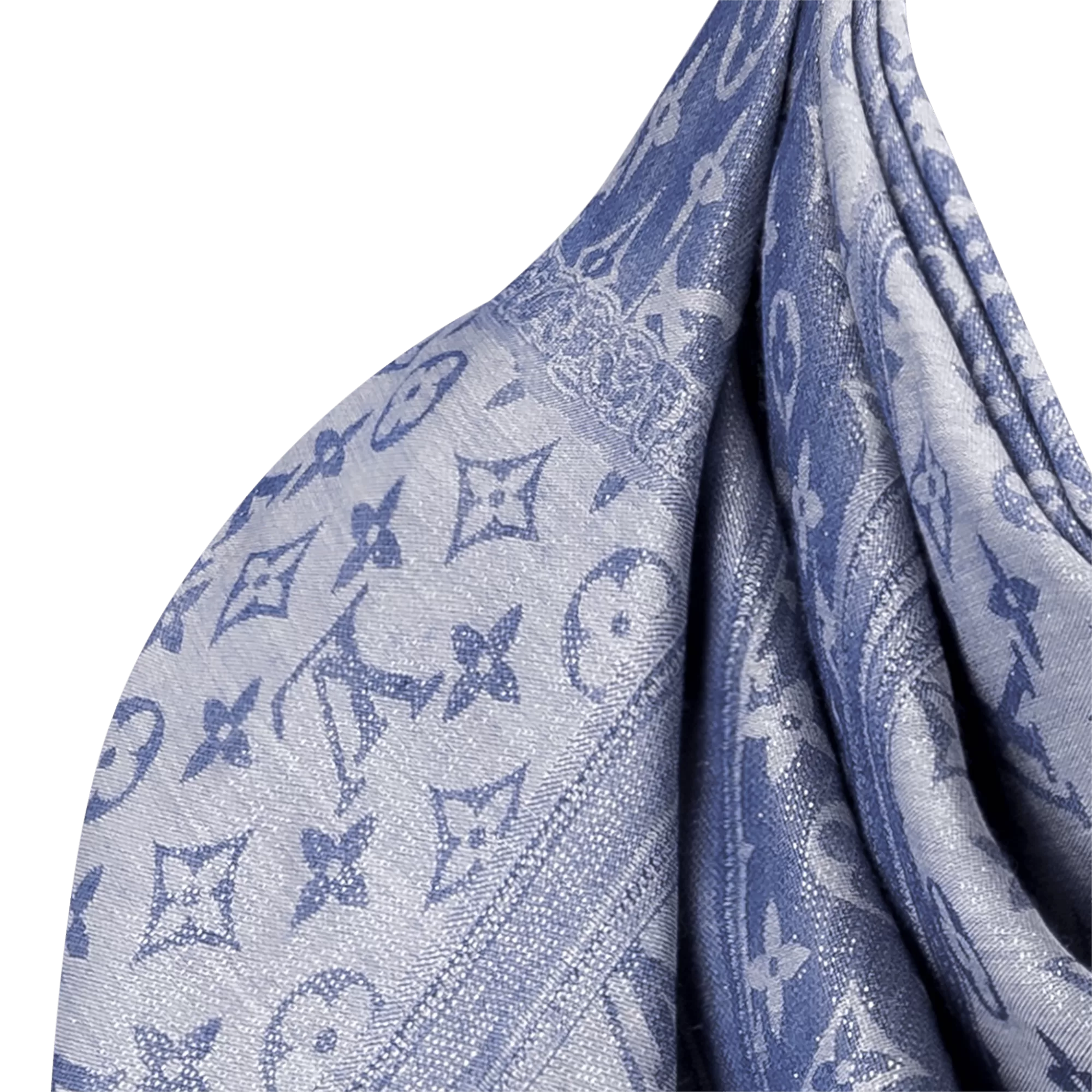 Louis Vuitton Bleu Jean Monogram Silk/Wool Sunrise Shawl Scarf - Yoogi's  Closet