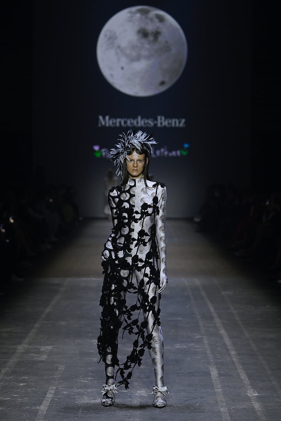 BERLIN, GERMANY - SEPTEMBER 06: A Model at the Mercedes-Benz presents Florentina Leitner Show at MBFW at Kraftwerk Mitte on September 6, 2021 in Berlin, Germany. 