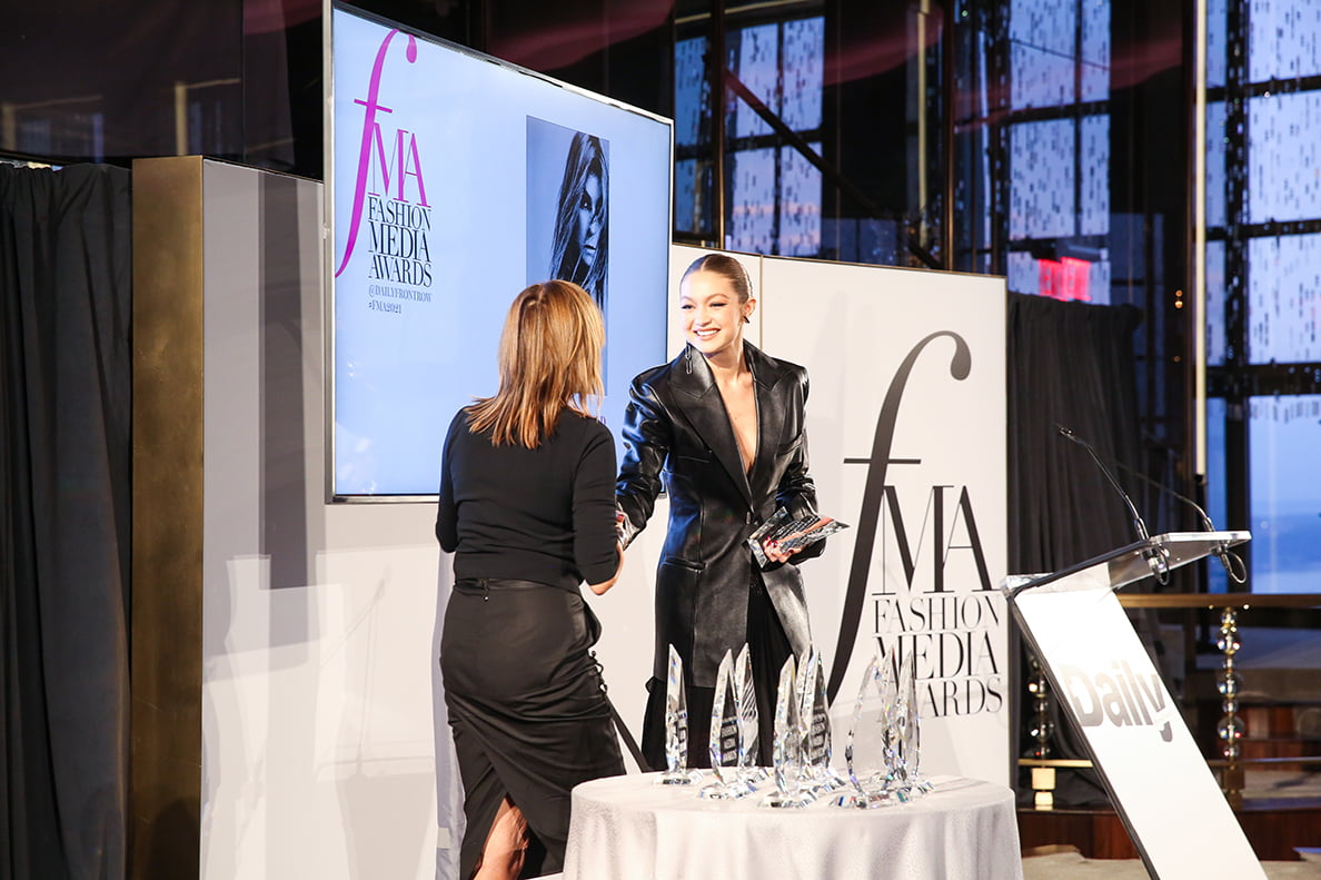 Carine Roitfeld and Gigi Hadid at the Fashion Media Awards