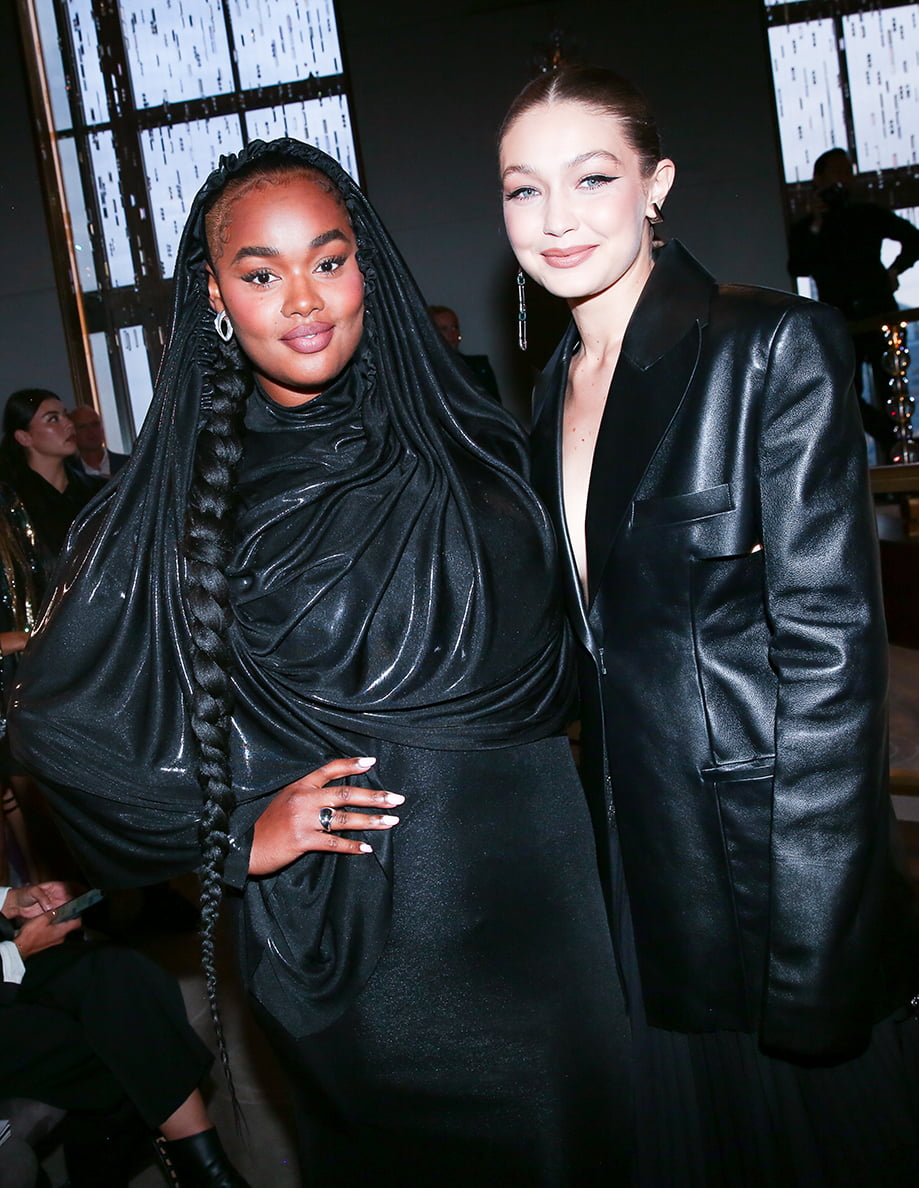 Precious Lee and Gigi Hadid at the Fashion Media Awards