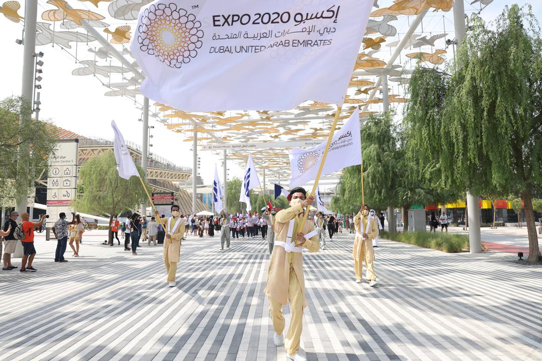  France National Day Parade on Ghaf Avenue, Expo 2020 Dubai.