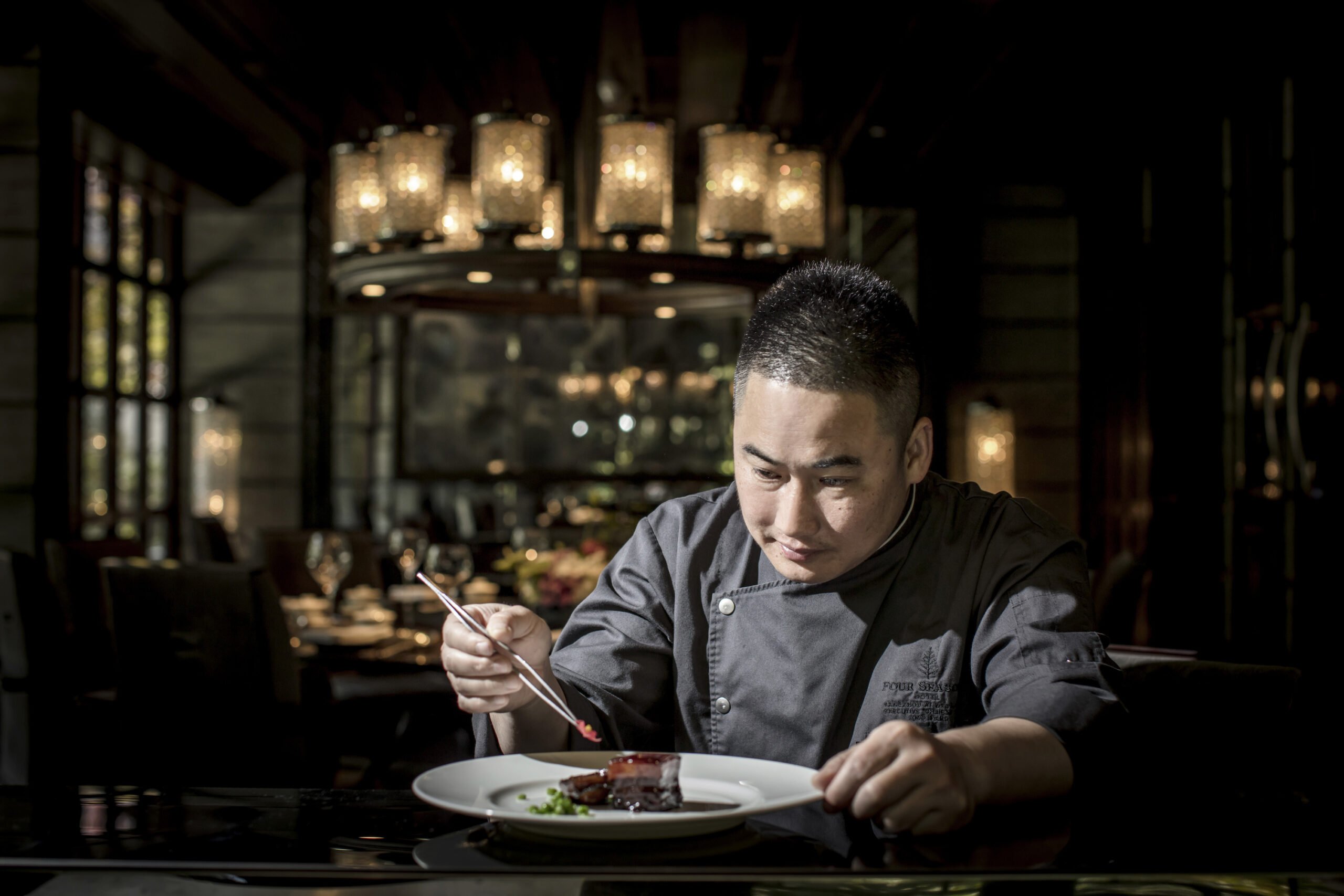 Chef Wang Yong at Jin Sha at Four Seasons Hotel Hangzhou at West Lake