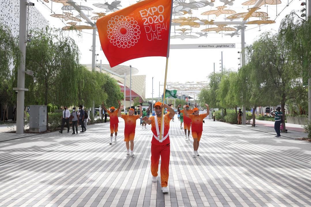 Performers during the Uganda National Day Parade, Expo 2020 Dubai.