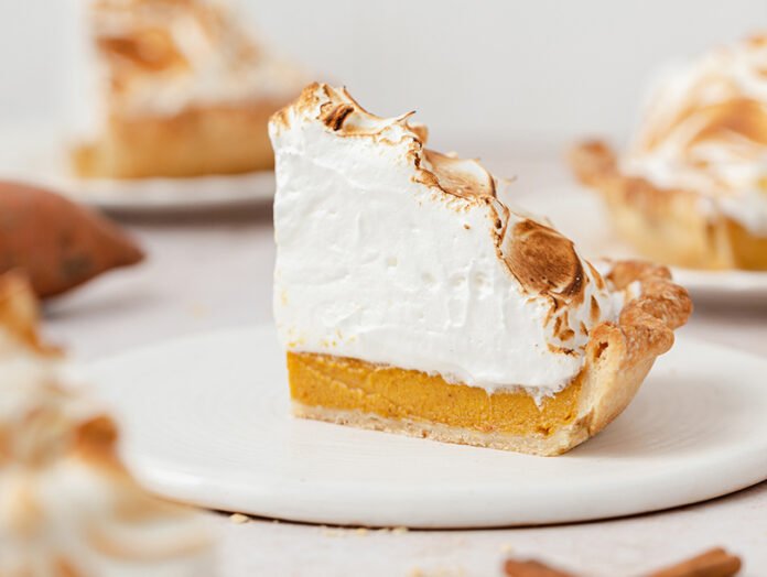 Bourbon Sweet Potato Pie with Brown Sugar Meringue Topping