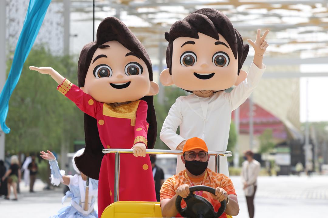 Performers during the Uganda National Day Parade, Expo 2020 Dubai.