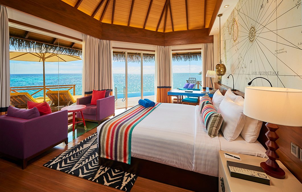 Overwater Villa Interior at Mercure Maldives Kooddoo