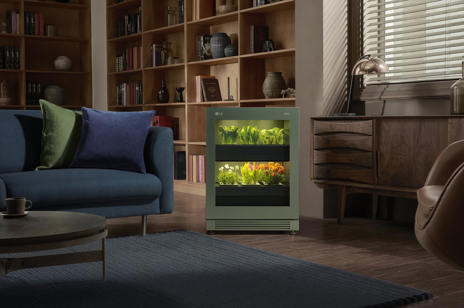 LG Tiiun, a modern freestanding indoor gardening appliance