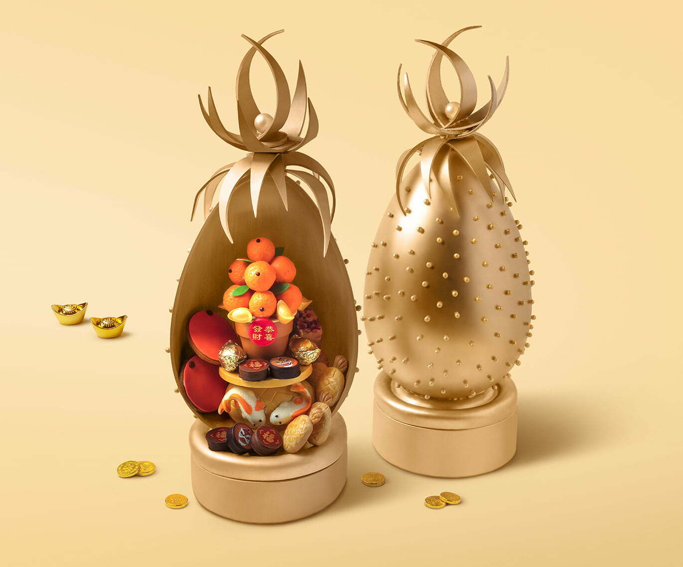 Eight Treasures “Fatt Choy” Golden Chocolate Pineapple ($338)