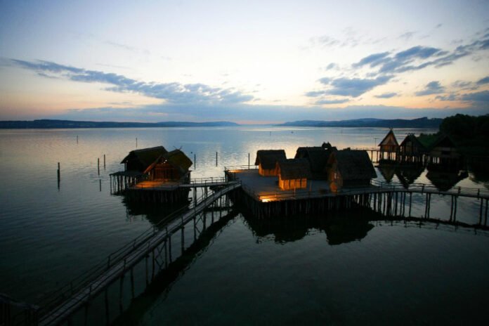 Pfahlbauten (Stilt Houses) at Unteruldingen on Lake Constance by Mende