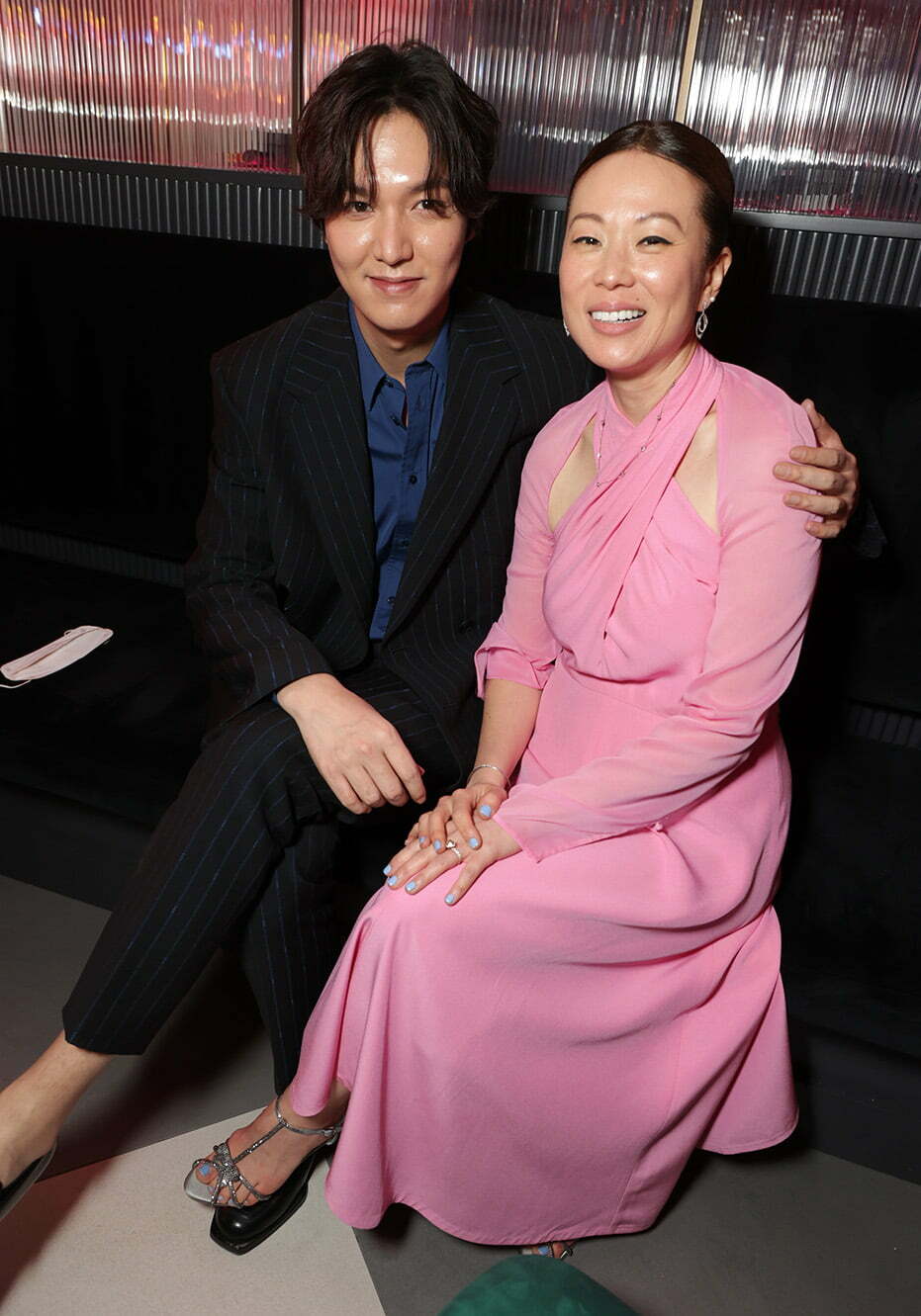 LOS ANGELES, CA - MARCH 16: Lee Min-Ho and Soo Hugh, Writer/Executive Producer, attend Apple’s "Pachinko" world premiere after party at Intercrew. "Pachinko" premieres globally on Apple TV+ on March 25, 2022