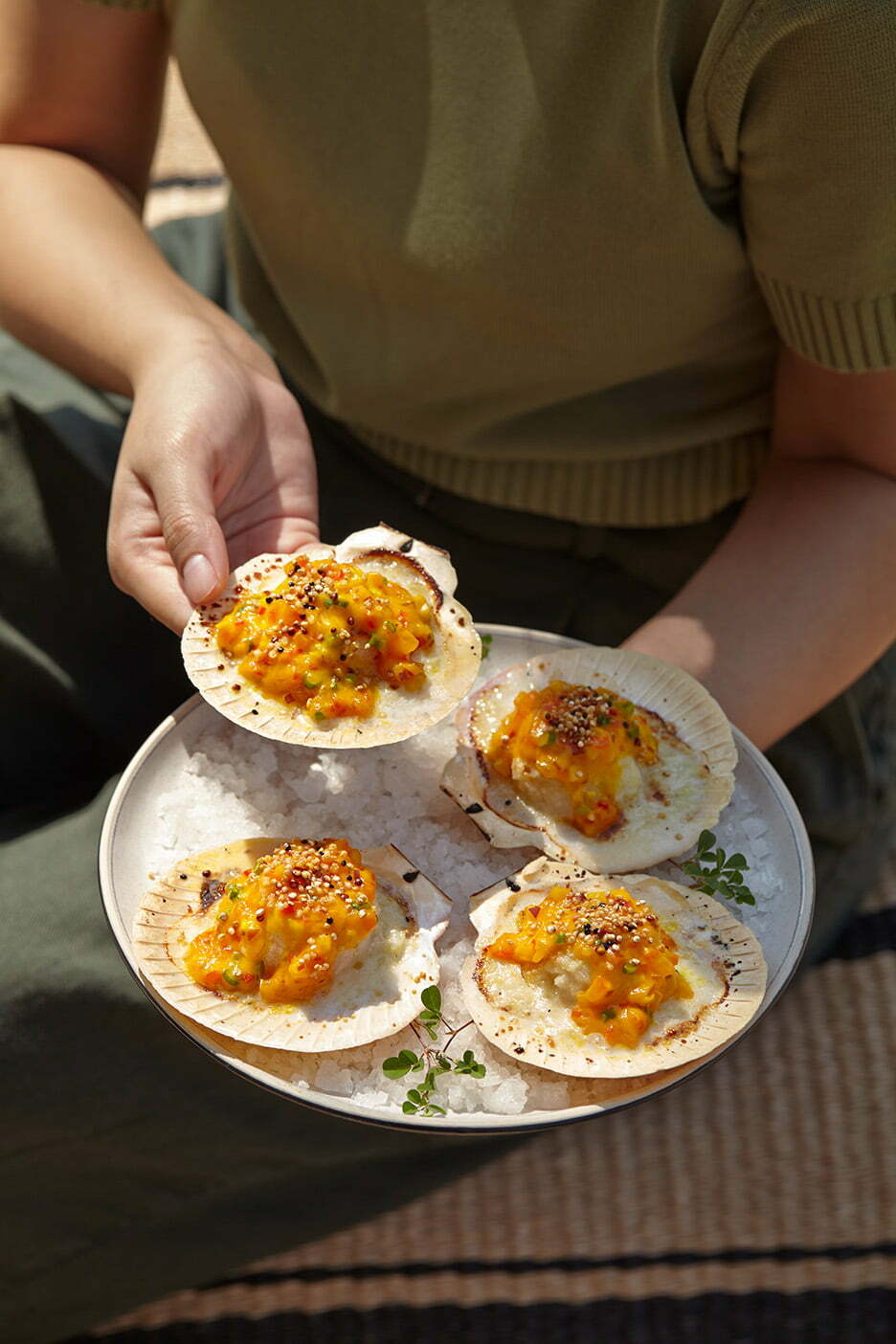 Scallops with Crispy Quinoa