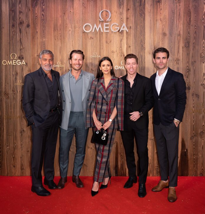 George Clooney, Glen Powell, Nina Dobrev , Shaun White and Paul Wesley at OMEGA Masters event in Cry D’Er