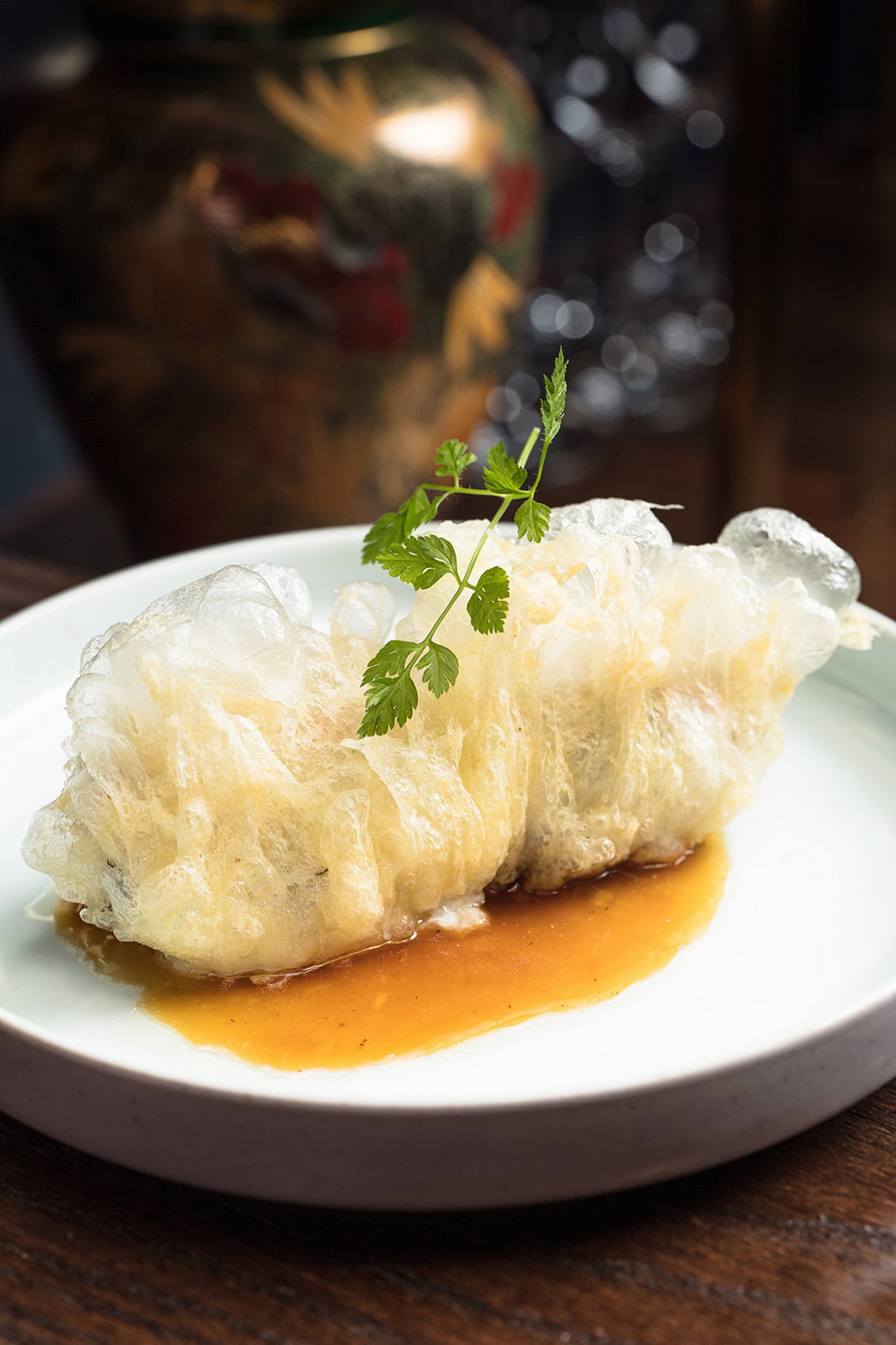 Mott 32 - Crispy Sea Cucumber, Abalone Sauce