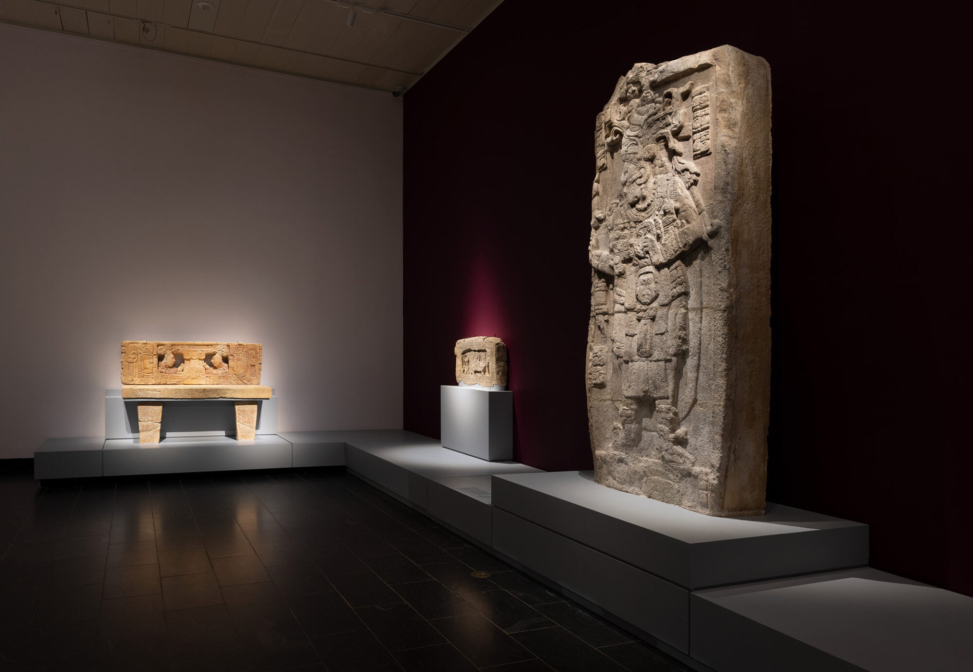 Installation view of Lives of the Gods: Divinity In Maya Art, on view November 21, 2022 – April 2, 2023.