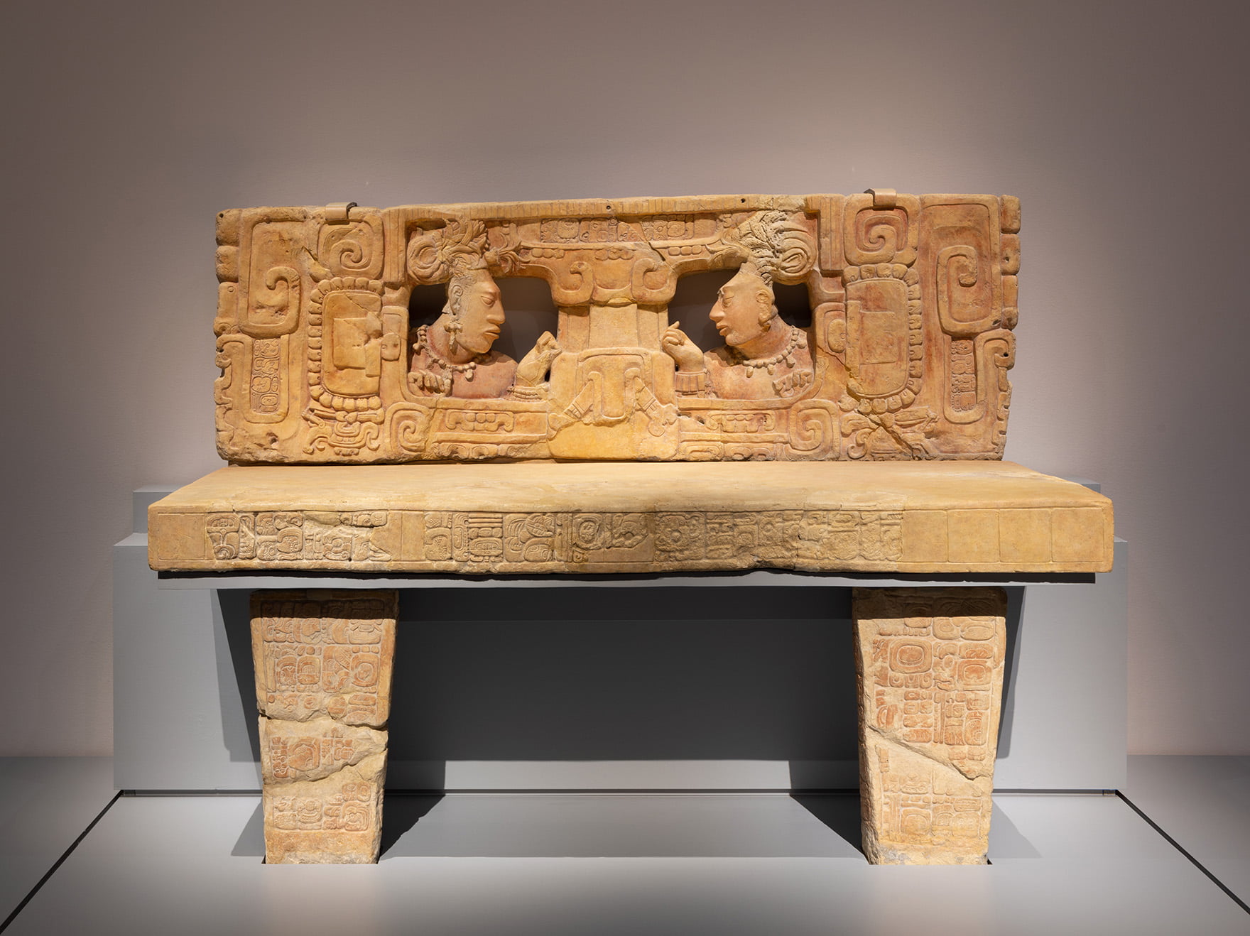 Installation view of Lives of the Gods: Divinity In Maya Art, on view November 21, 2022 – April 2, 2023.