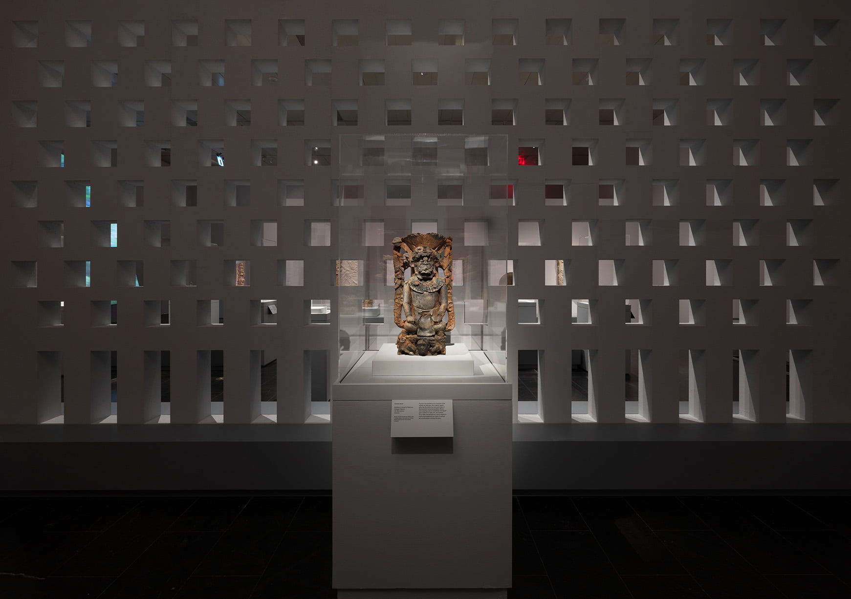 Installation view of Lives of the Gods: Divinity In Maya Art, on view November 21, 2022 – April 2, 2023.