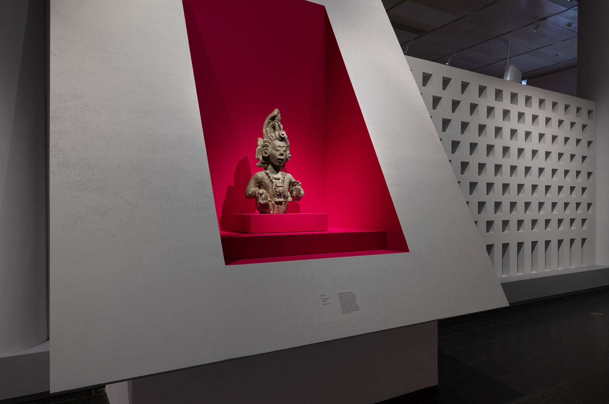 Installation view of Lives of the Gods: Divinity In Maya Art, on view November 21, 2022 – April 2, 2023.