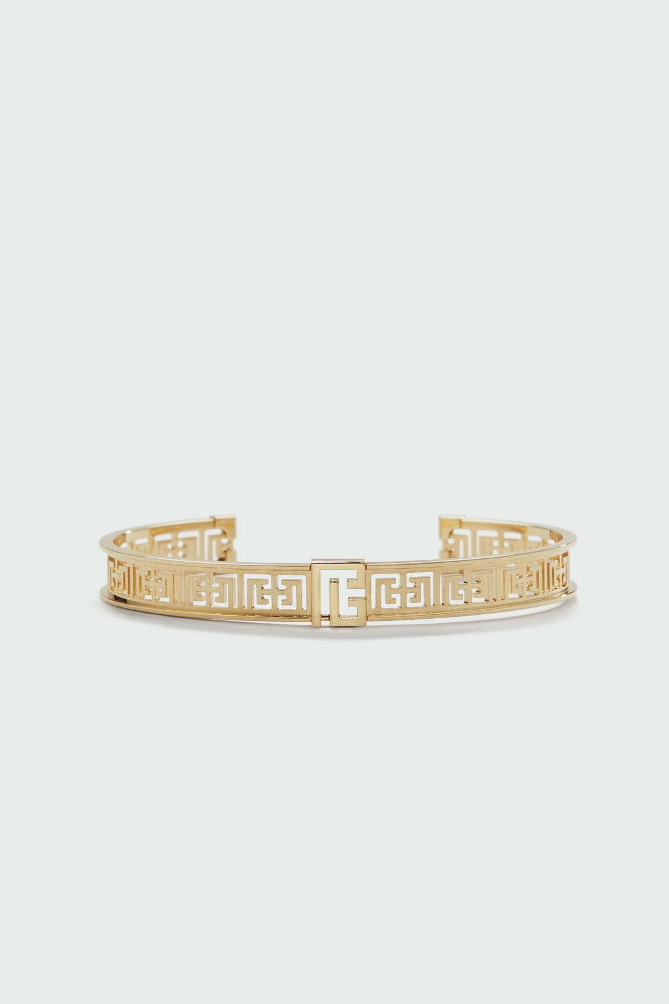 Balmain Labyrinth Frieze Yellow Gold Bangle Bracelet