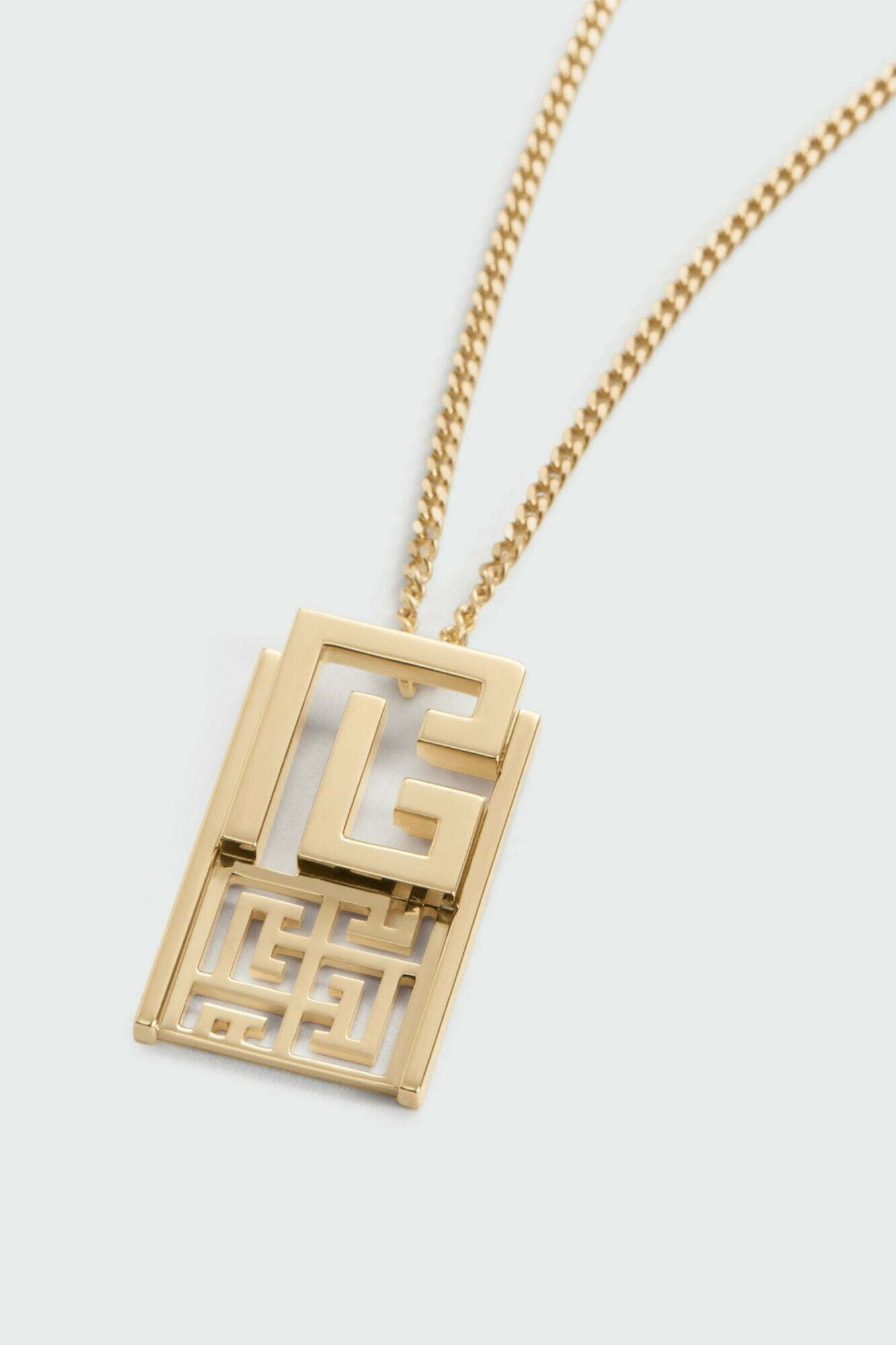 Balmain Labyrinth Frieze Yellow Gold Pendant