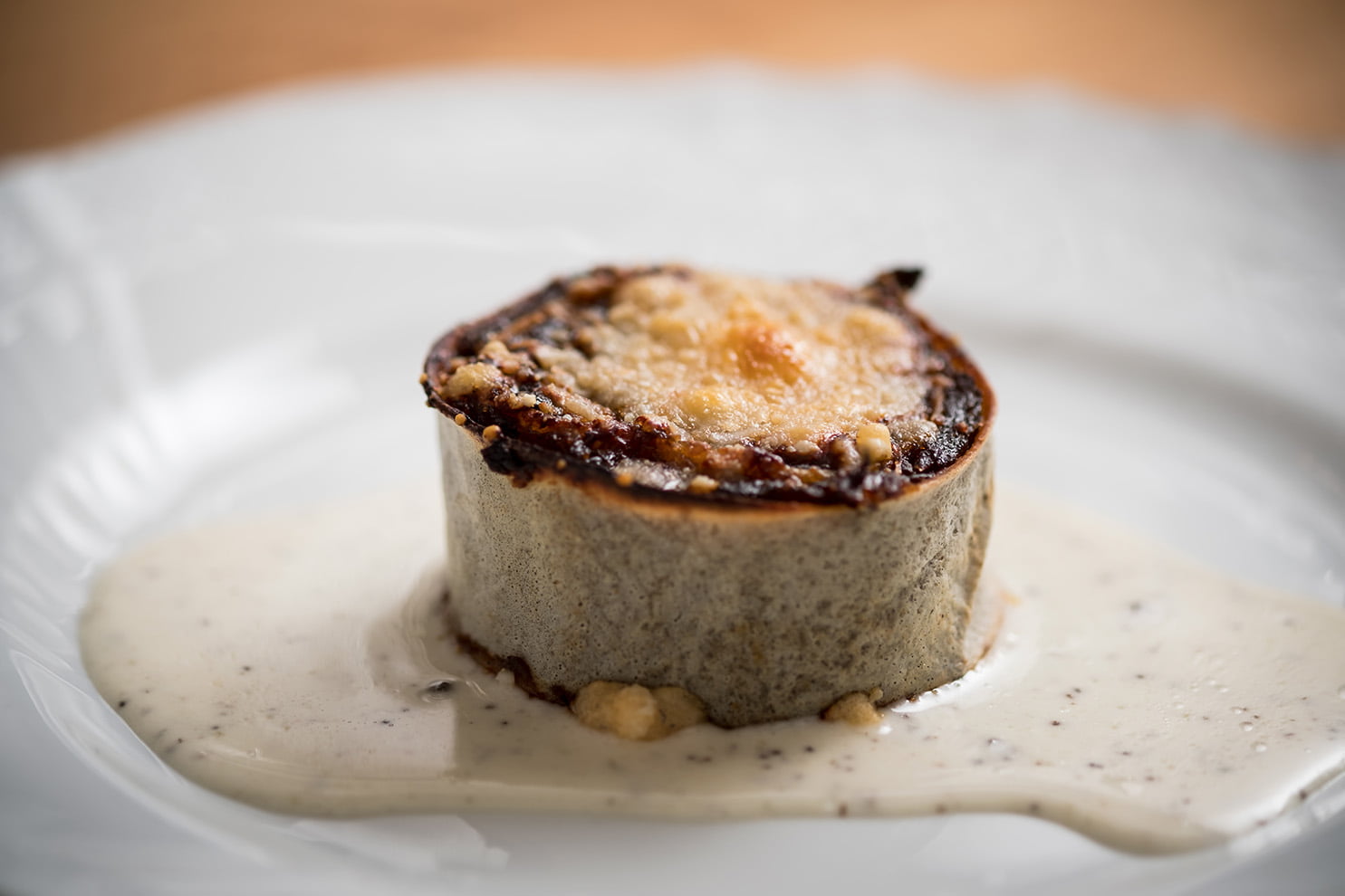 Sweet Onion Crepe with White Truffle Fondue