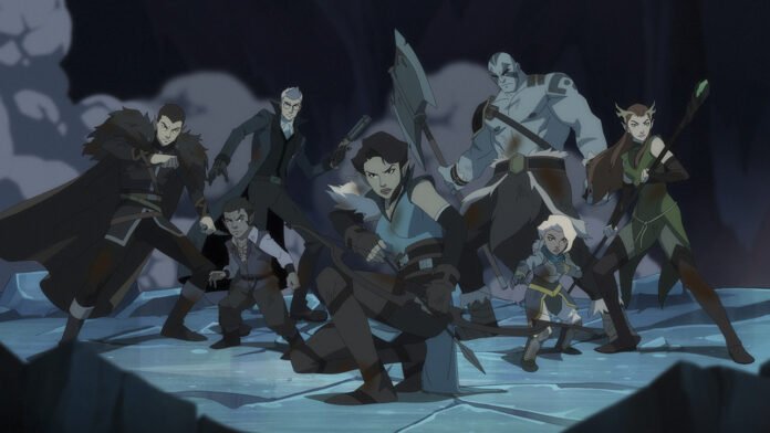 Liam O’Brien (Vax’ildan), Sam Riegel (Scanlan Shorthalt), Taliesin Jaffe (Percy de Rolo), Laura Bailey (Vex’ahlia), Travis Willingham (Grog Strongjaw), Ashley Johnson (Pike Trickfoot), Marisha Ray (Keyleth) - - The Legend of Vox Machina Season 1