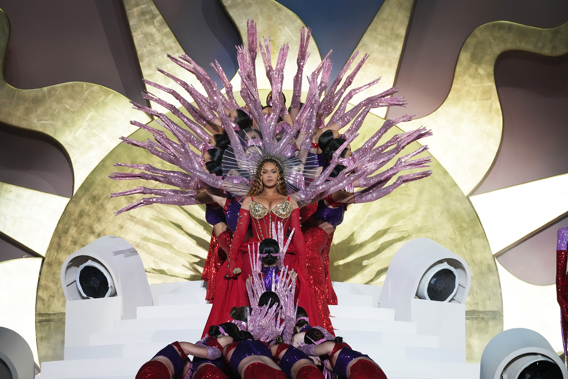 Beyoncé performs on stage headlining the Grand Reveal of Dubai’s newest luxury hotel, Atlantis The Royal on January 21, 2023 in Dubai, United Arab Emirates.