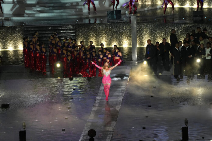 Beyoncé performs on stage headlining the Grand Reveal of Dubai’s newest luxury hotel, Atlantis The Royal on January 21, 2023 in Dubai, United Arab Emirates.