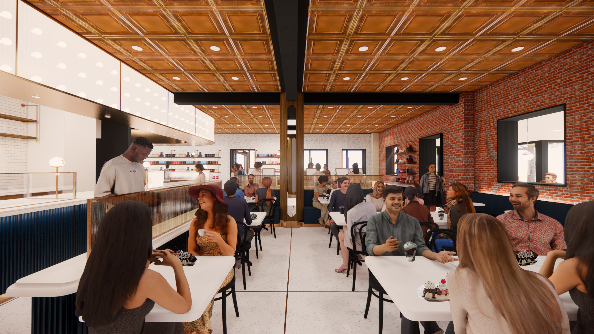 Ghirardelli's Renovated Main Floor Dining Area and Sundae Bar